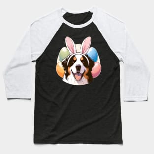 Braque Francais Pyrenean in Bunny Ears Enjoys Easter Baseball T-Shirt